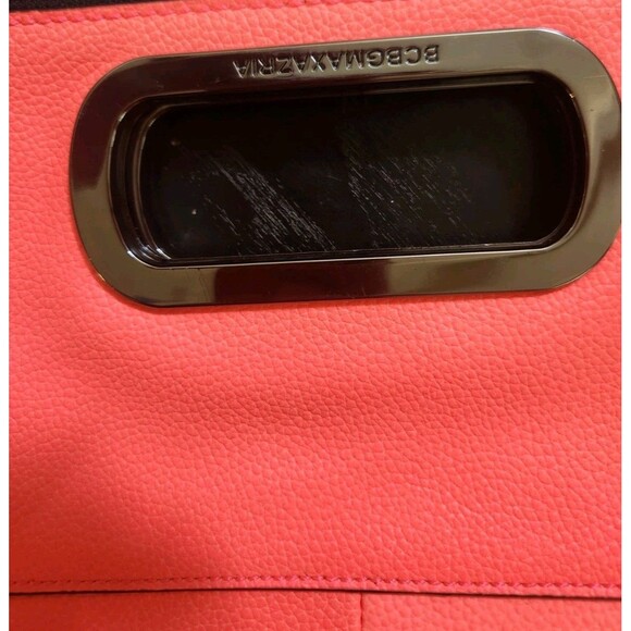BCBGMaxAzria Neon Pink Clutch Purse Bag Party Fun Colorful Edgy Bold BCBG - Picture 6 of 9